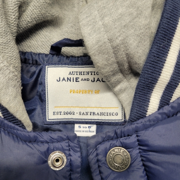 Kids Blue and Gray Puff Jacket - Picture 3 of 4